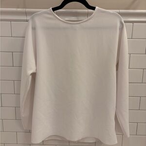 NIC+ZOE White Tunic Blouse Medium Minimalist Tailored Longline Top